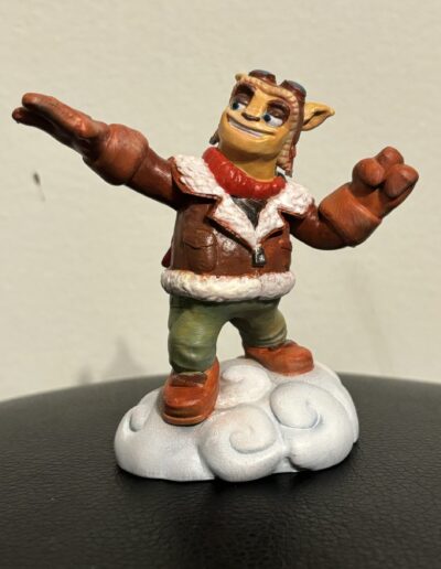 Custom figure of Flynn, a supporting character in the skylanders series. Figure is designed to resemble his appearance in the "Superchargers" game.
