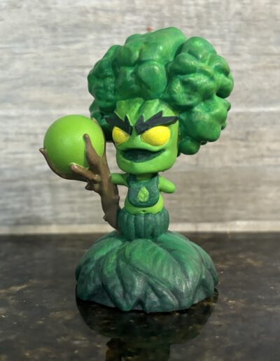 A custom Figure of Broccoli Guy, one of the minor villain characters from the Skylanders series