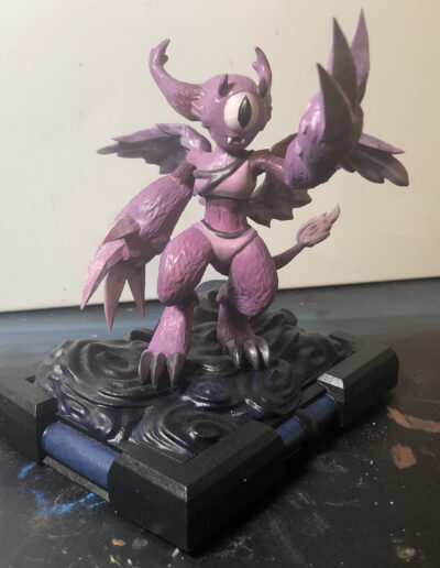 A custom Figure of someones original character done as a commission. Figure uses my now defunct base style meant to fit Writable NFC cards.