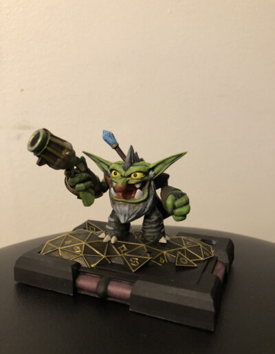 A custom Figure of Sniper, a scrapped character concept found in beta versions of early skylanders games. Figure uses my now defunct base style meant to fit Writable NFC cards