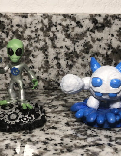 A custom Figure of someones original character designs, done as a commission and sold as a pair