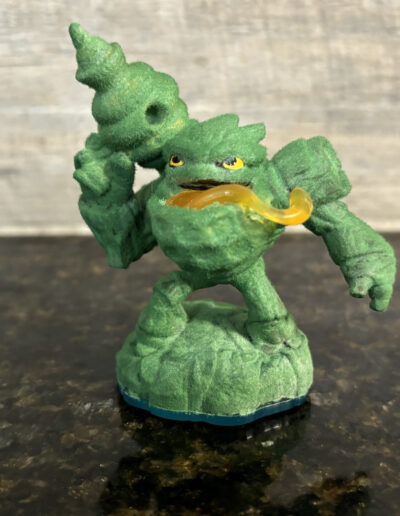 A flocked custom made using a figure of Bumble blast from Skylanders