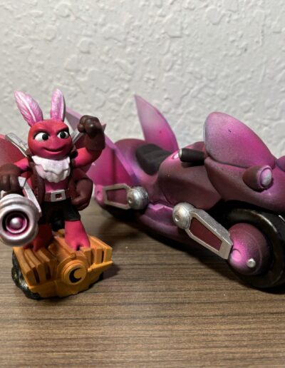 A custom Figure of someones original character done as a commission. Character has a matching vehicle to compliment the character design.